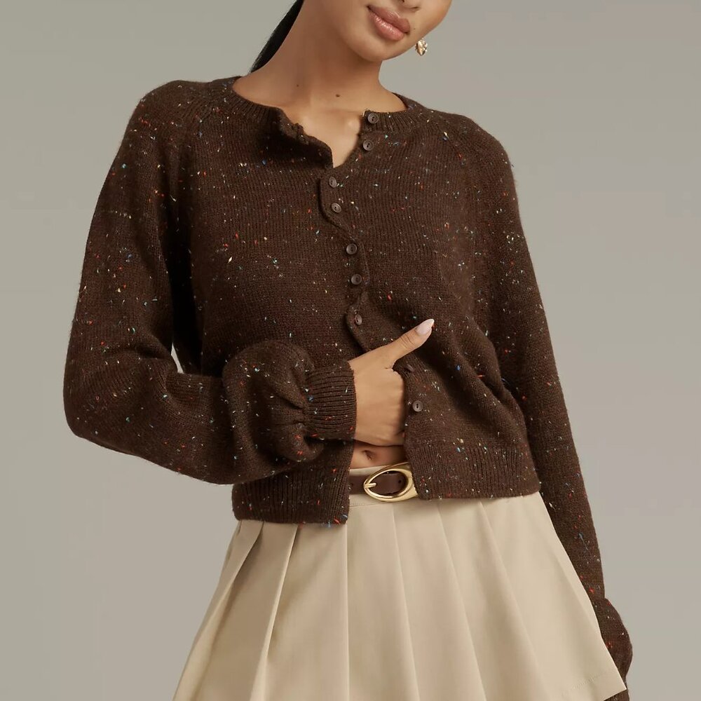 Maeve Scallop Placket Cardigan Sweater